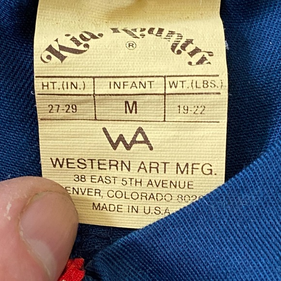 80’s Kountry Kids WANTED Western Pearl Snap Overalls Romper Jumper Infant M 22”L - Picture 6 of 7
